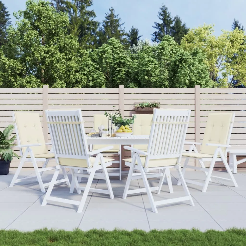 Cuscini Sedie Esterno Crema 120x50x3 cm - Set 6 Pezzi Design