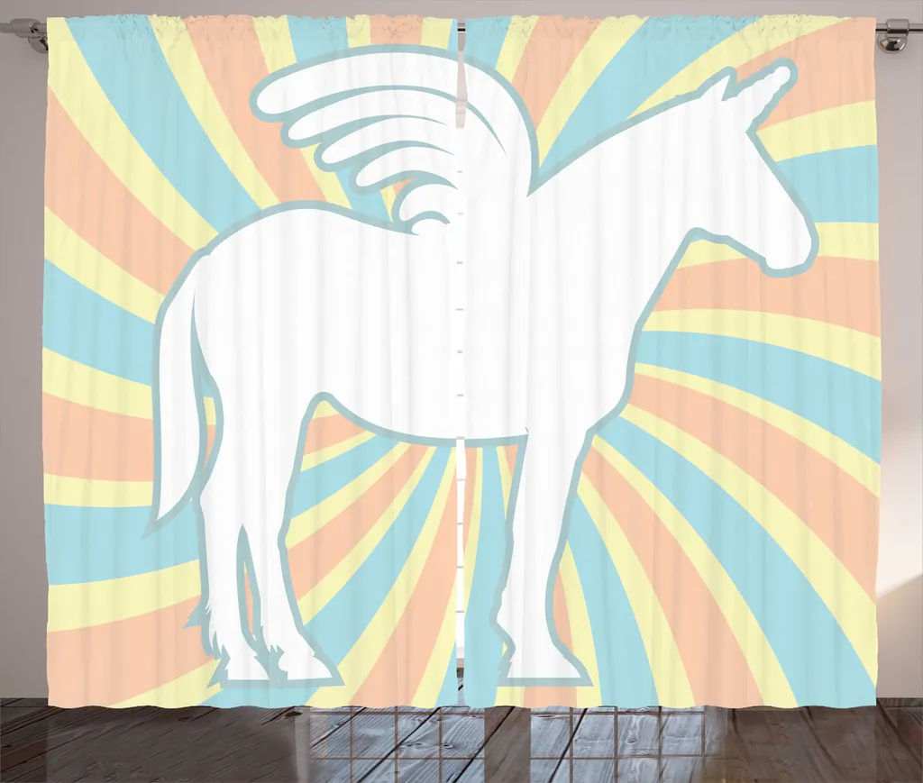 Habillage de Fenêtre Licorne 280x225cm pour Chambre Enfant Lumineuse