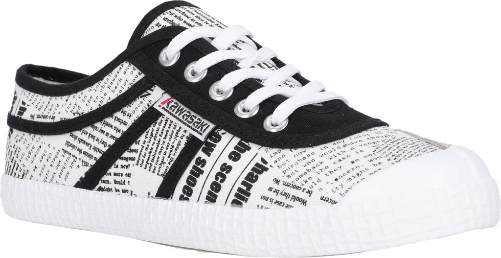 Kawasaki Canvas sneakers News paper mit modischem Newspaper-Print 1002 White 43