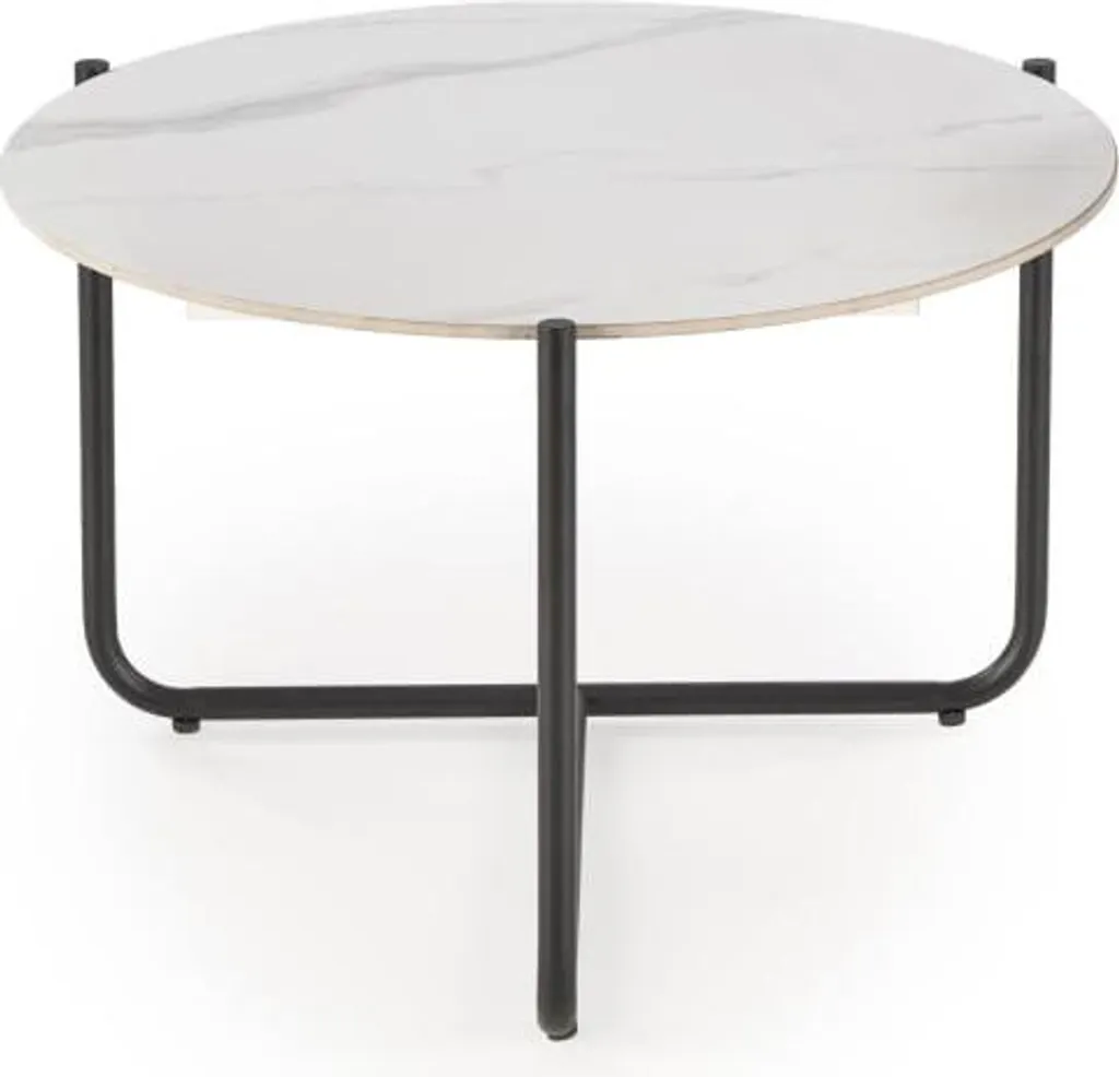 Table de salon ACUNA en marbre blanc véritable et structure moderne - 2
