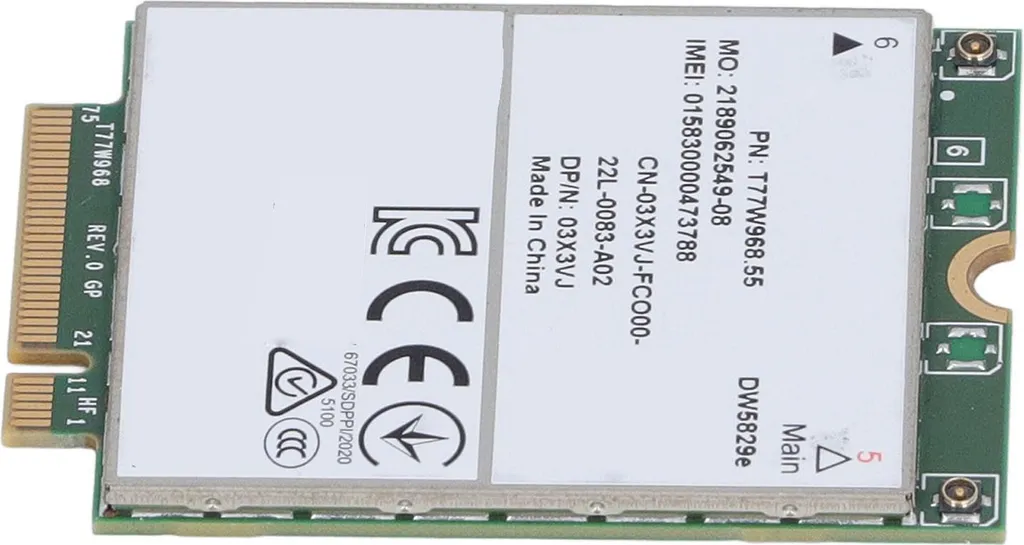 Module 4G DW5829e T77W968 pour Internet Mobile sur PC Latitude 7530 - 4