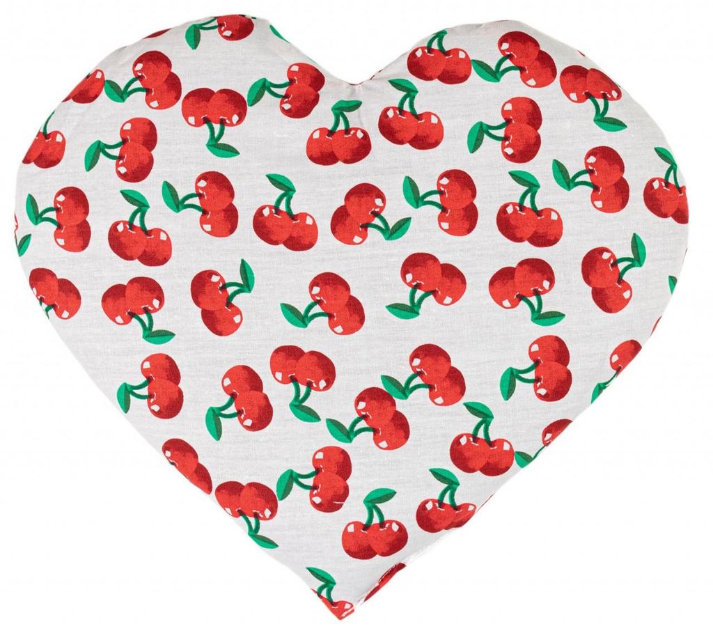 GIRAFFENLAND Rapssamenkissen Herz - ca. 30x25cm cherry-white - Wärmekissen - Körnerkissen - Ein charmantes Geschenk