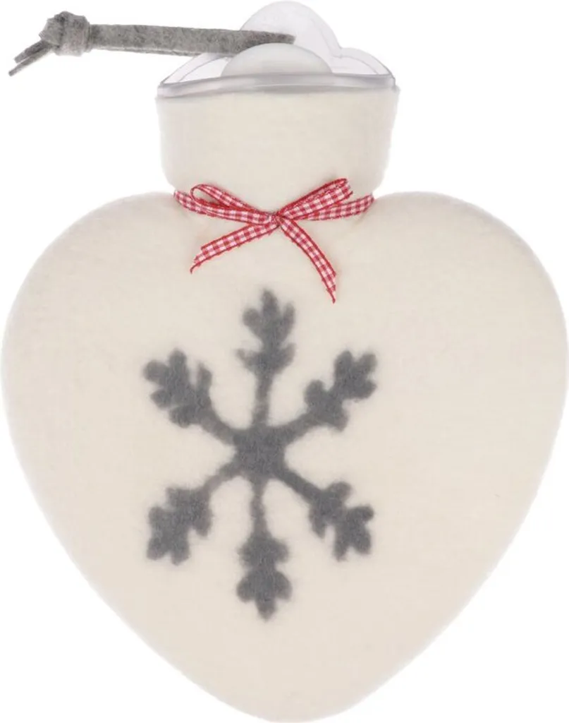 Borsa Acqua Calda Dorothee Lehnen Cuore: Lana Merino e Fiocco di Neve
