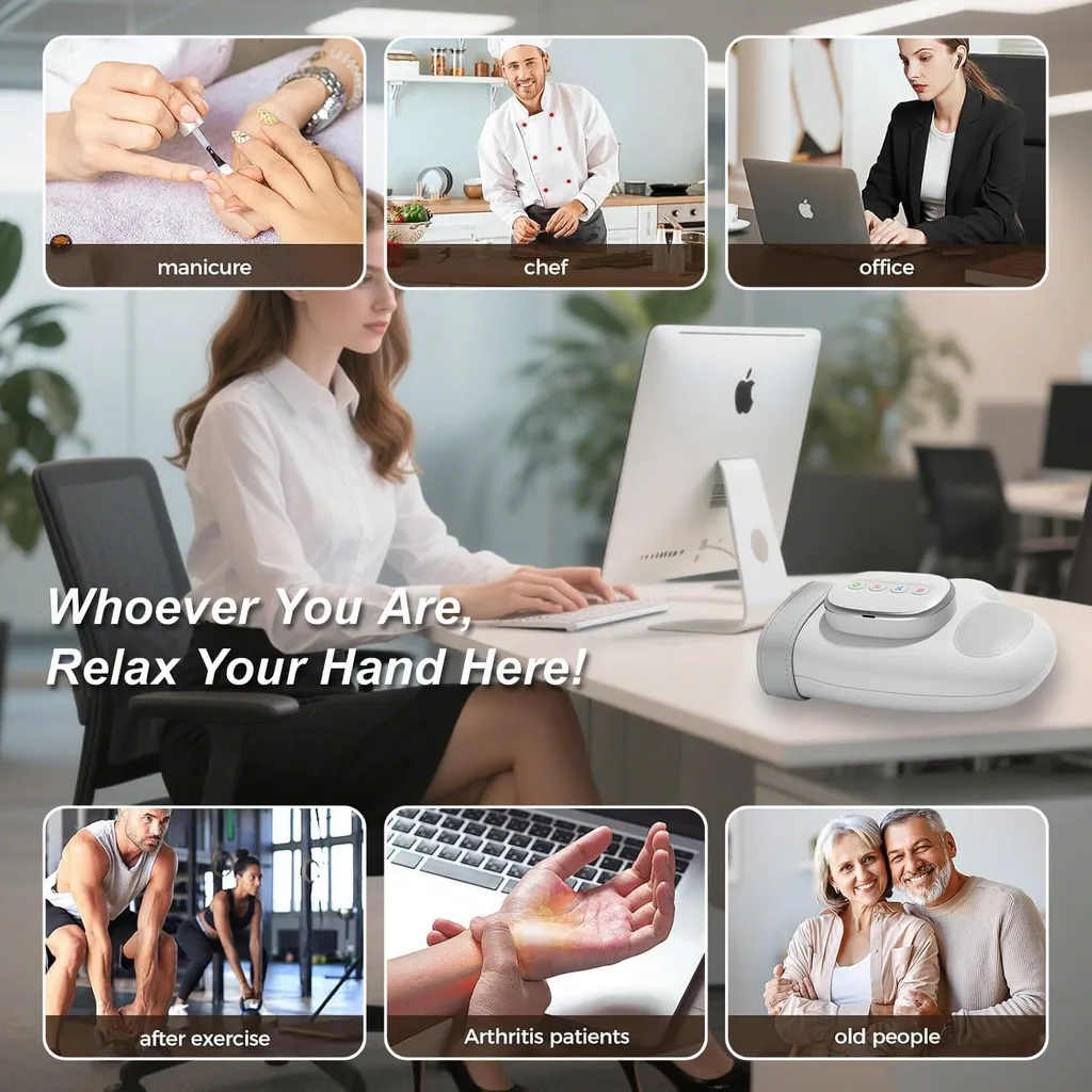 Masseur de Main Thérapeutique Intelligent : Chaleur et Compression