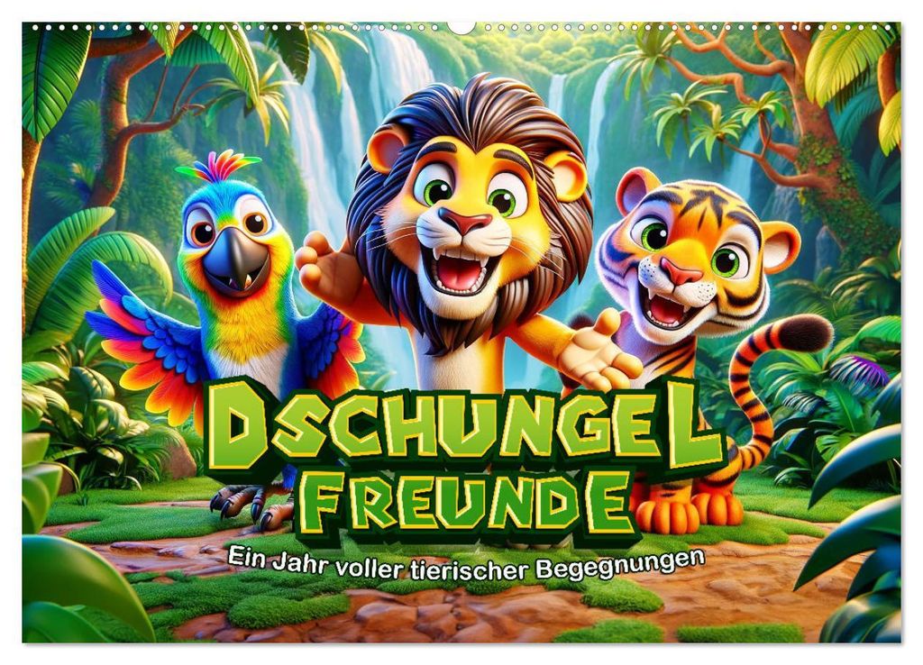 Dschungel-Freunde: Ein Jahr voller tierischer Begegnungen (Wandkalender 2027 DIN A2 quer), CALVENDO Monatskalender