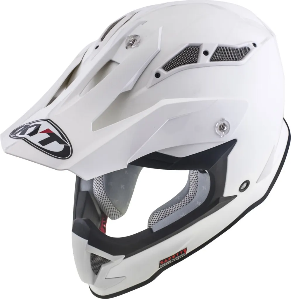 Casque Moto Cross KYT Strike Eagle Blanc 2XL - Équipement Tout-Terrain Pro