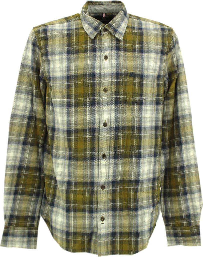 31150 Lerros, , Herren langarm Hemd, Flanell, blau braun weiß kariert, 3XL