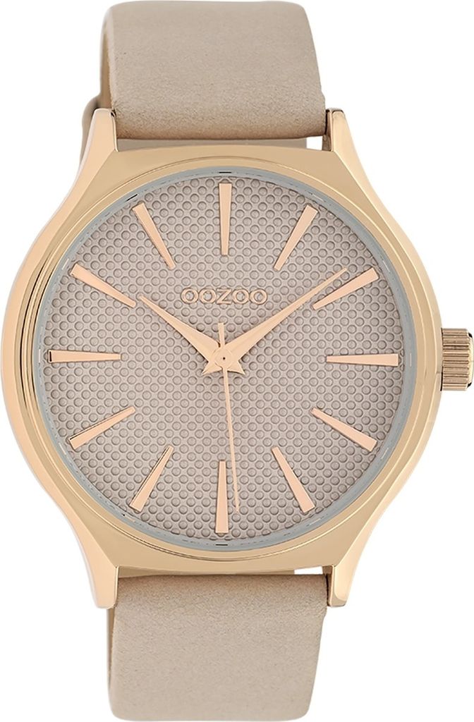 Oozoo Armbanduhr taupe hellbraun Leder Timepieces Damen Analog-Quarzuhr UOC10106