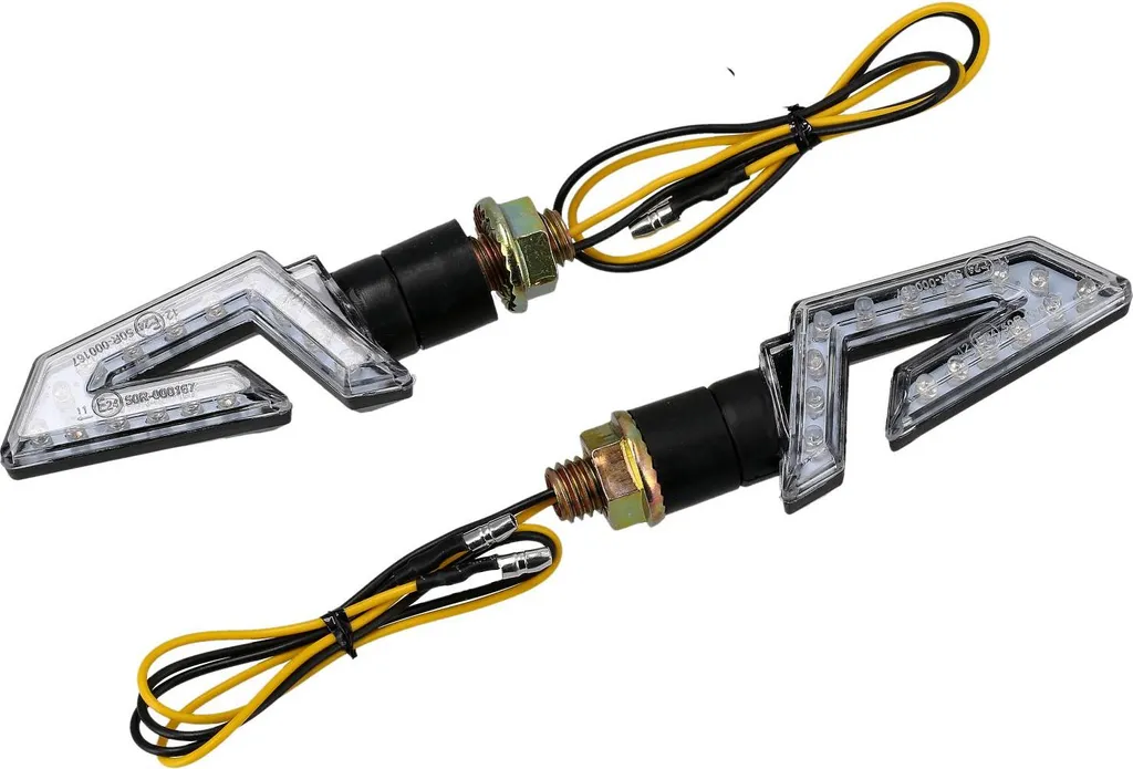 Set 2x Frecce LED Fighter 12V Moto e Ciclomotore - Vetro Trasparente