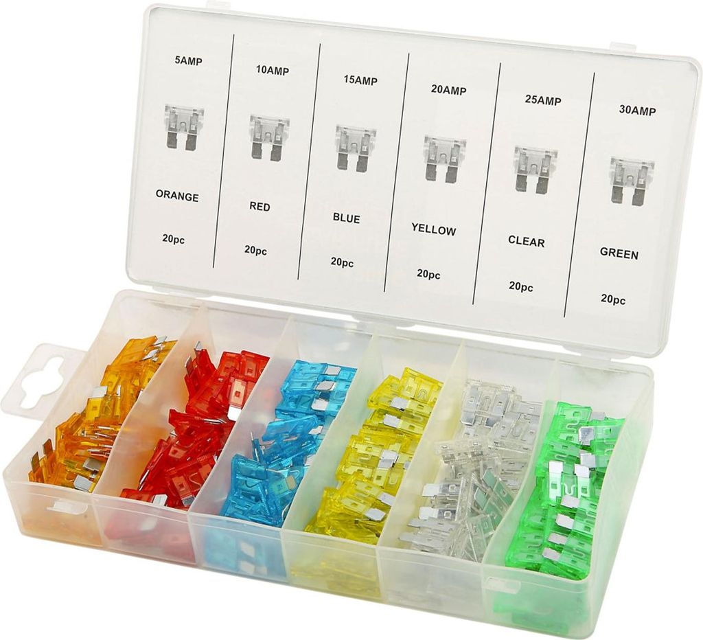 Auto KFZ Sicherungssortiment 120tlg. 5-30A Flachsicherungen Autosicherungen