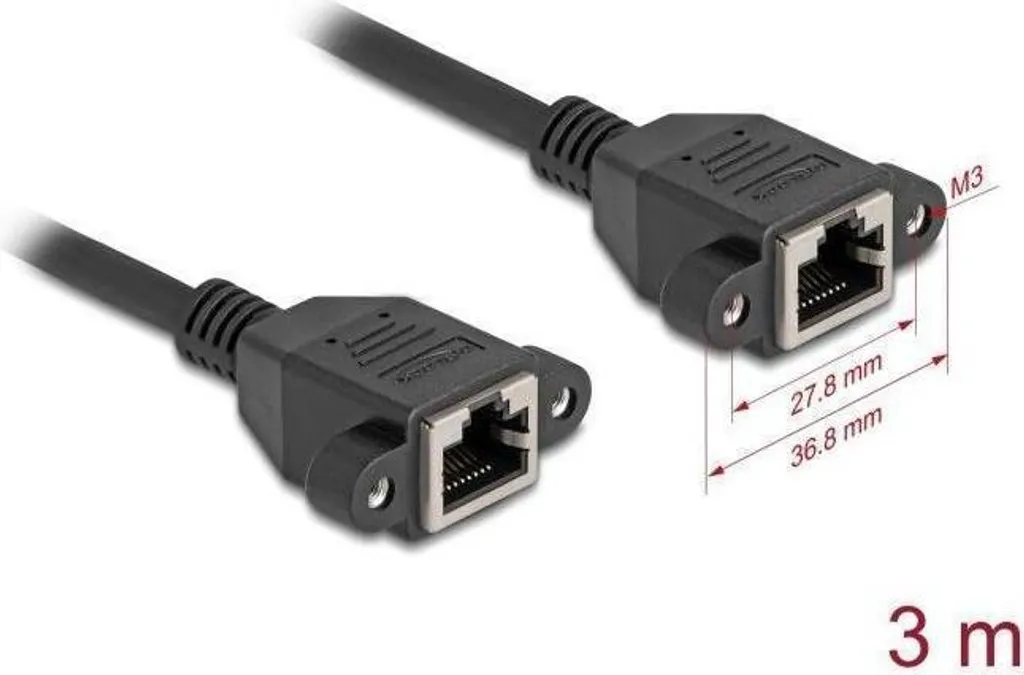 Prolunga Delock S/FTP RJ45 Cat6A 3m - Nero | High-End Networking