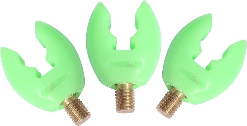 3 Stück Golw In Dark Kunststoff Angelrutenhalter U-Kopf Road Rest Grips (grün)