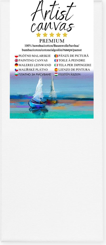 Tela su telaio, 100% cotone, 280 g/m², fondo bianco 40X120 Immagine del prodotto 