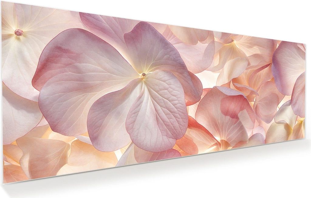 Glasbild 100x40cm in XXL für Wohnzimmer, Schlafzimmer Motiv Pastellblütenzauber