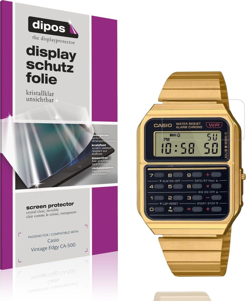 6x Schutzfolie für Casio Vintage Edgy CA-500 klar Displayschutzfolie Folie Display Schutz dipos
