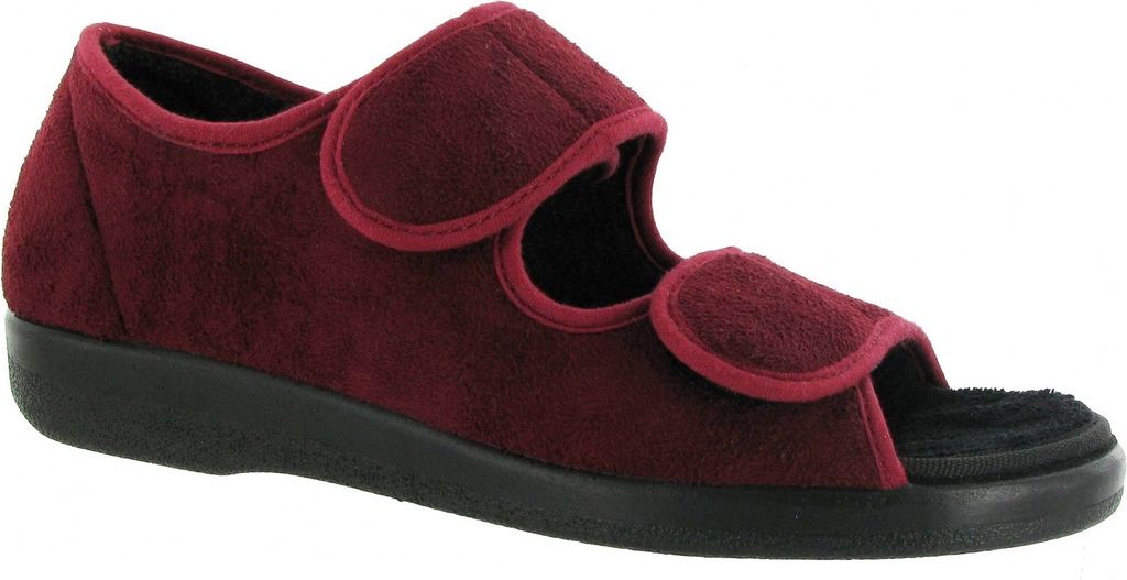 GBS Uni Hausschuh offen mit Klettverschluss FS1695 (43 EU) (Burgunder)