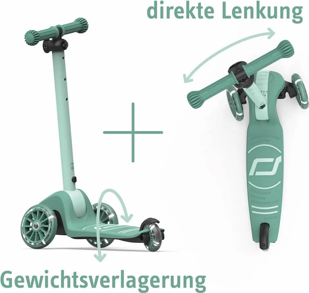 Highwaykick 3S Scoot&Ride Forest - Trottinette Lumineuse et Pliable 3-6 ans