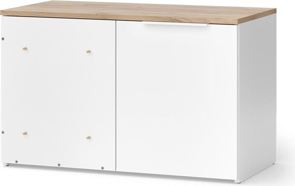 Rohová komoda Vicco Wido Bílá/Sonoma 80 x 50 cm s dveřmi, Obrázek produktu 