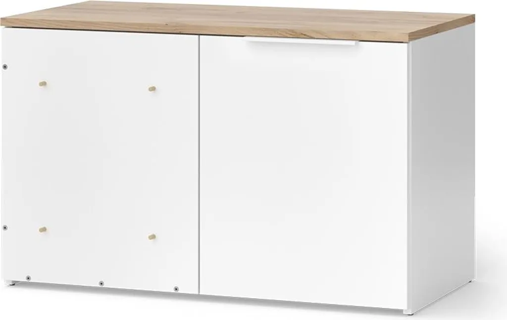 Commode d'angle 80x50 cm Vicco Wido avec Porte, Design Blanc et Sonoma