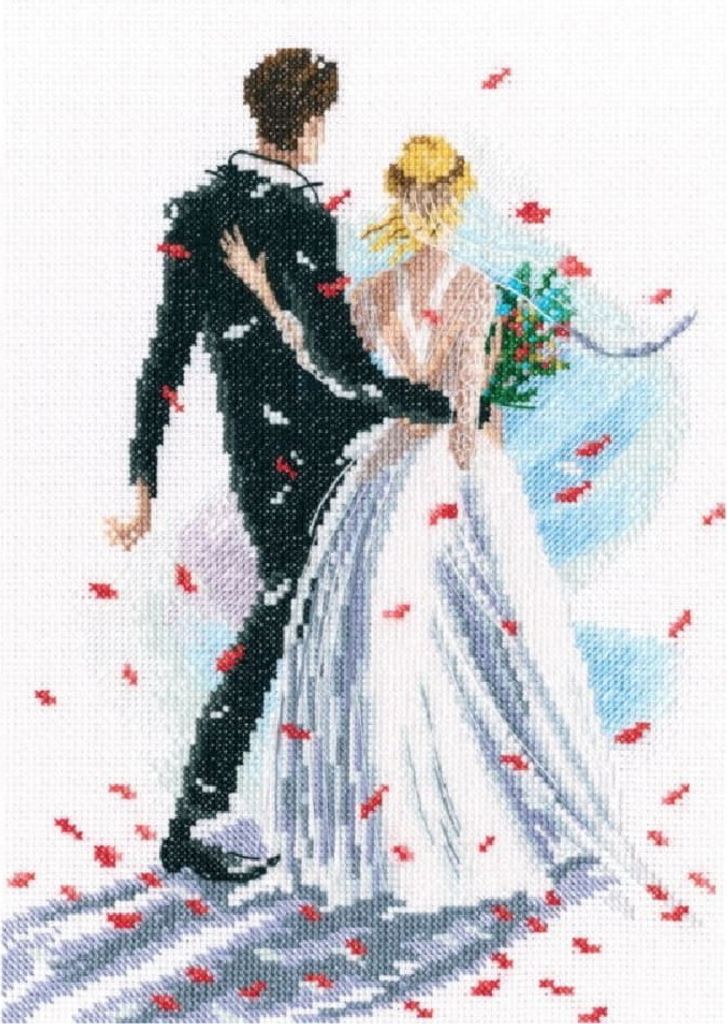 RTO Kreuzstich Set "Wir sind uns nah", Zählmuster, 19,5x26,5cm