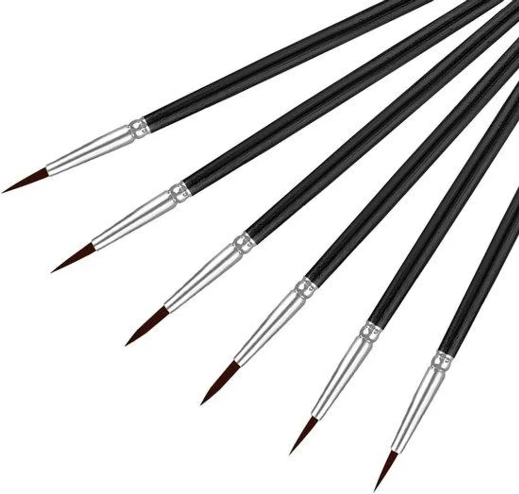 Pinceaux peinture noirs anti-perte de poils - Aquarelle et Huile