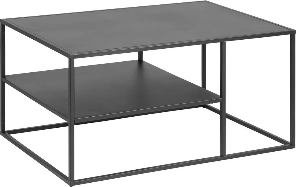Table basse noire en acier 90x45x60 cm - Design industriel moderne