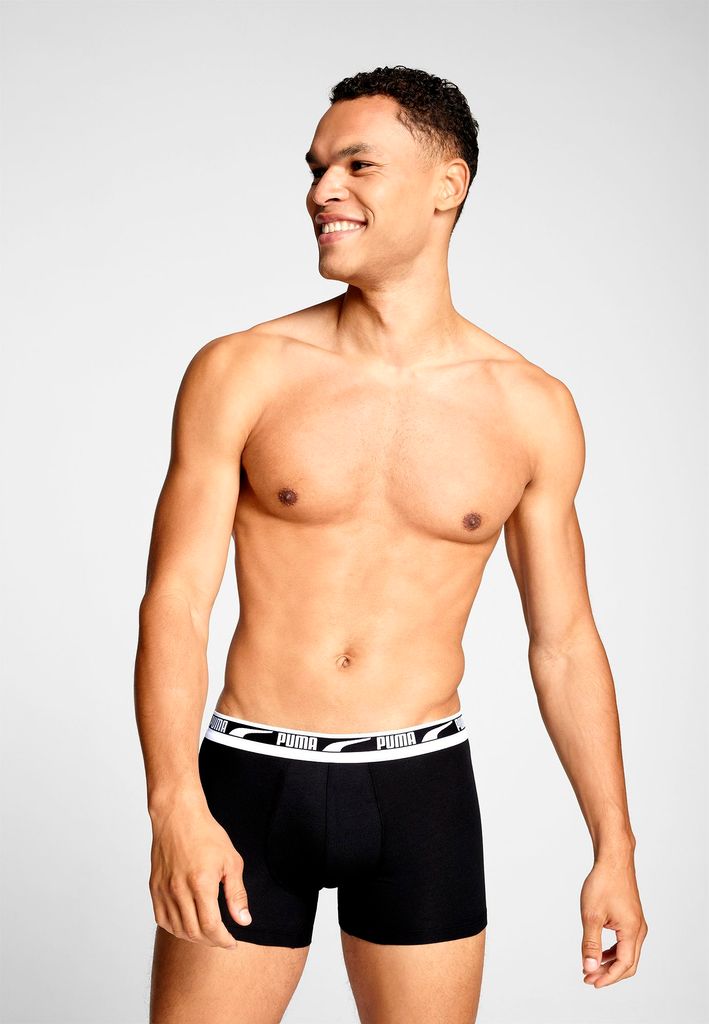 Puma Männer Alltag Multi-Logo Boxer - Sportondergoed heren - Zwart-Multicolour