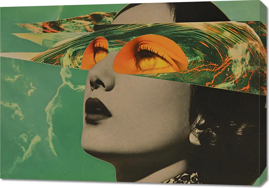 Déco salon Image Regard des yeux découpés 100 x 70 cm - Style contemporain