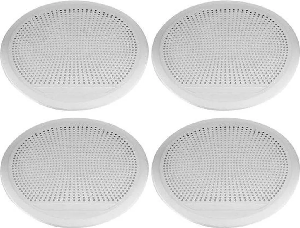 4 Caches Haut-Parleur en Acier Inoxydable - Grilles de Protection 14-18cm