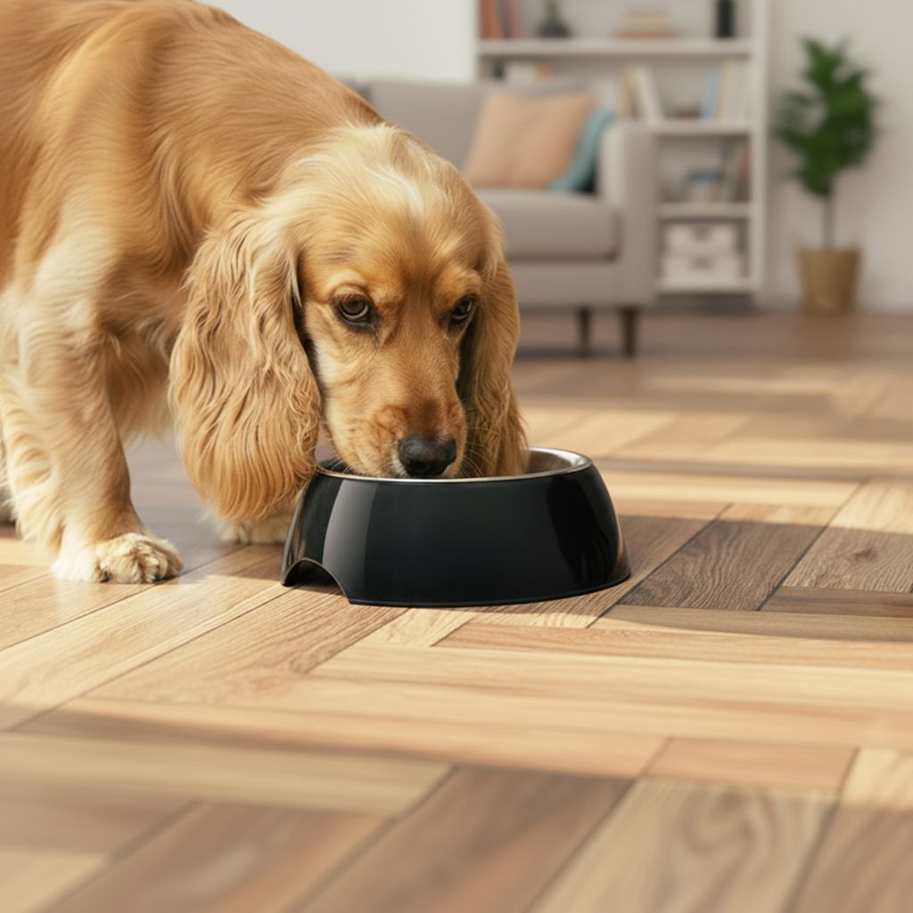 belviona Hundenapf & Katzennapf aus Melamin mit Edelstahleinsatz, hygienisch, spülmaschinenfest & rutschfest, 420 ml, schwarz