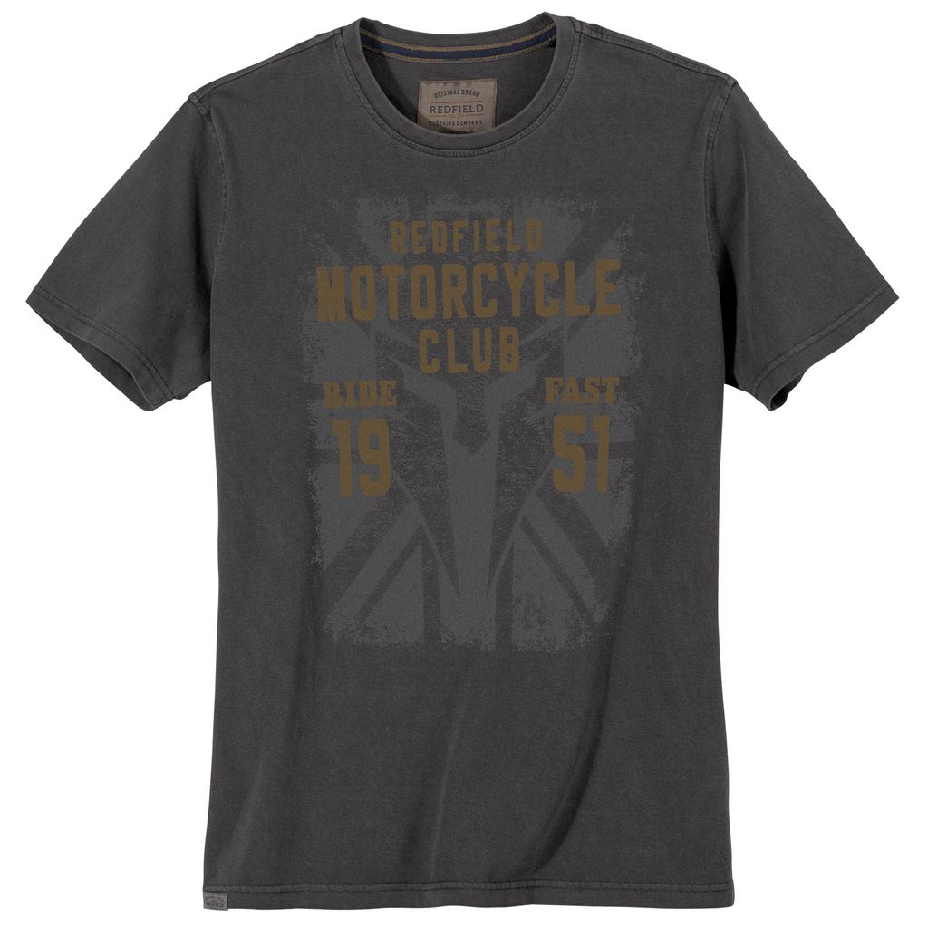 Redfield Used T-Shirt Übergröße dunkelgrau Motorcycle