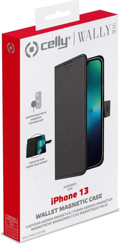 Celly WALLYMAG Custodia Elegante in Ecopelle Nera 6.1" con MagSafe - 4