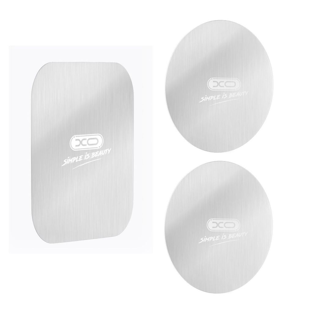 Set mit 3x Metalladaptern für magnetischer Autohalterung, XO - Silber