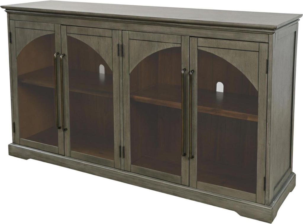 FURNLUX Anrichte Avola Grau Grün Und Braun 165cm / Hauptfarbe: Grau / Abmessungen: 165 x 92 x 43 cm