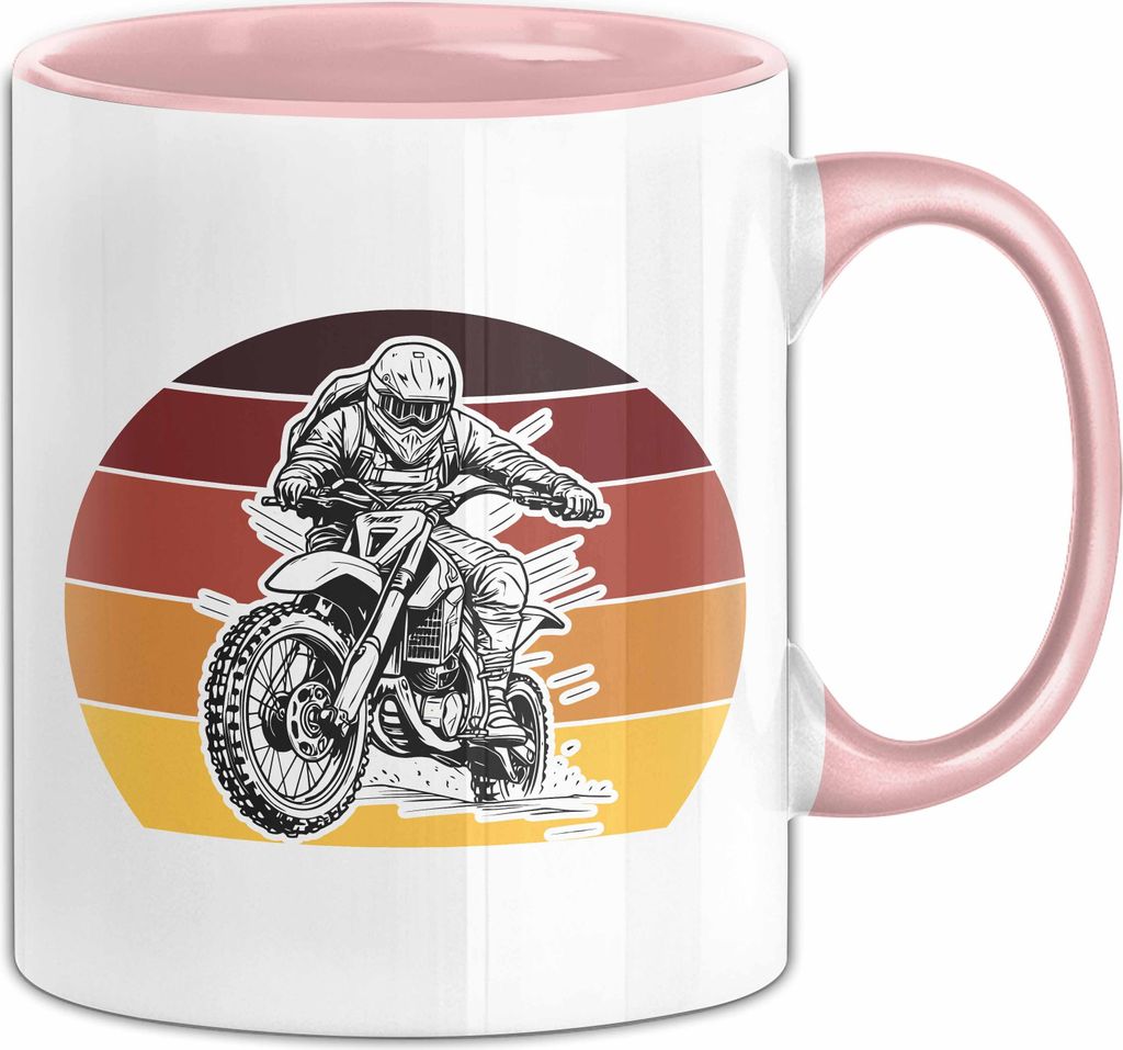 Motorrad Dirt-Bike Vintage Retro Tasse Geschenk Produktbild 