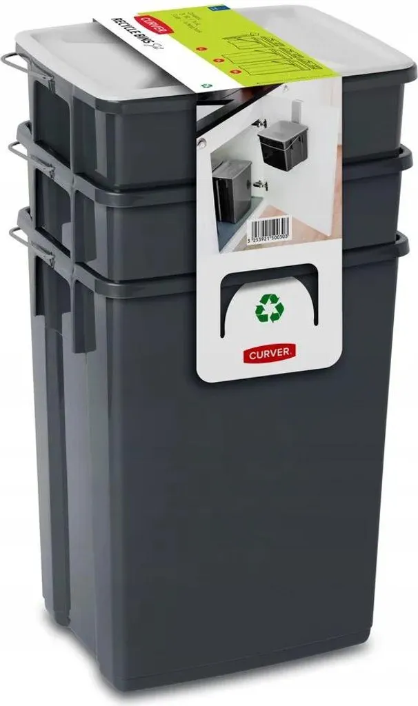 Poubelle tri sélectif anti-odeur 3 bacs - Solution compacte cuisine