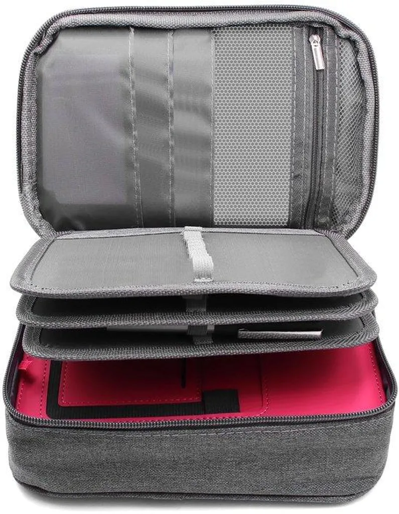 Étui de transport 72 fentes amovibles gris portable haute capacité 23cm
