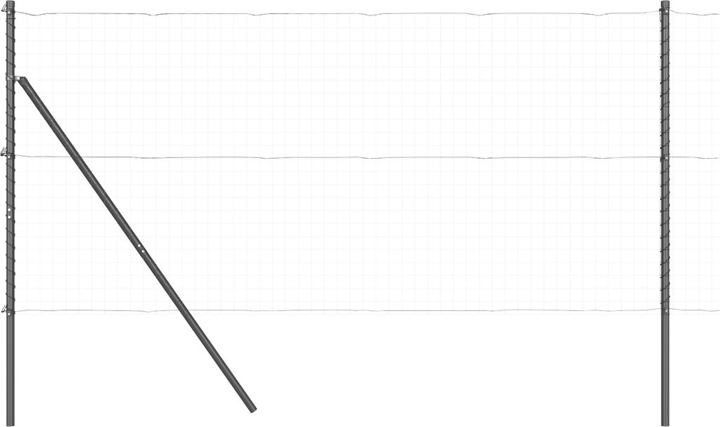 Best Möbel Zaunpfosten 13 Stück Grau Ø32 mm 190 cm Verzinkter Stahl - Zaunzubehör CL80560