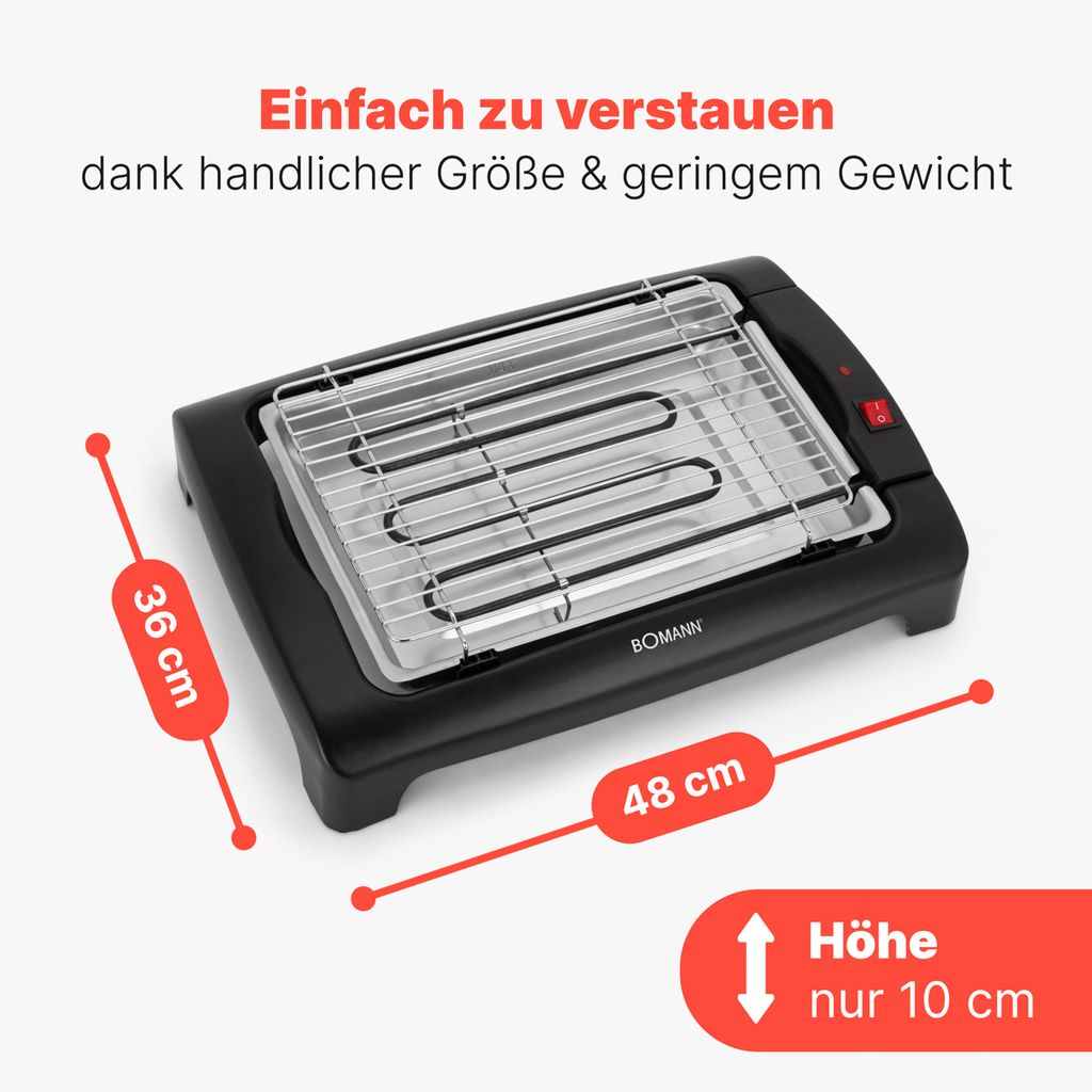 BOMANN Grill BQ 1240 N 2000 W schwarz Zdjęcie produktu 7