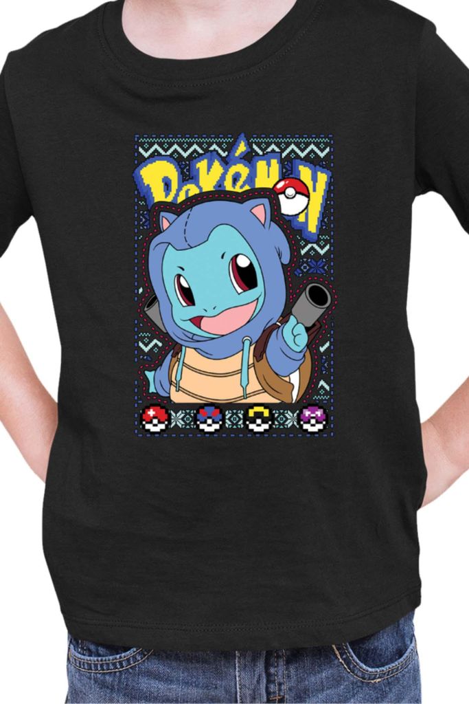 Kinder T-Shirt Japan Manga Anime Comics Pokemon 046, / Schwarz
