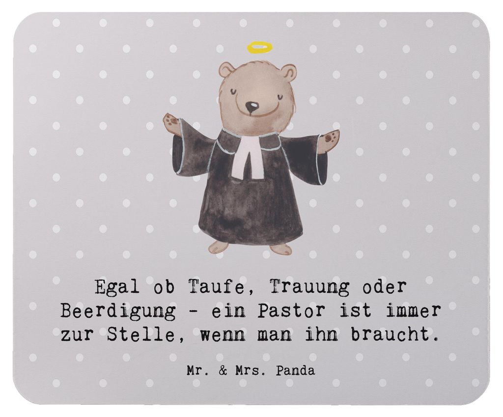 Mr. & Mrs. Panda Mouse Pad Pastor Begleiter - Grau Pastell - Geschenk, laptop mousepad, Mauspad, Pastoren, computer, religiöse Begleitung, Seelsor...
