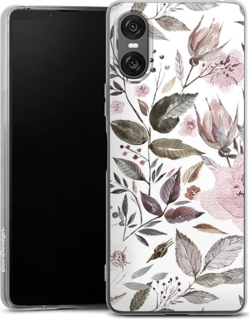DeinDesign Handyhülle für Sony Xperia 10 VI Silikon Hülle Case Smartphone Schutzhülle Blumen Pastell Wasserfarbe