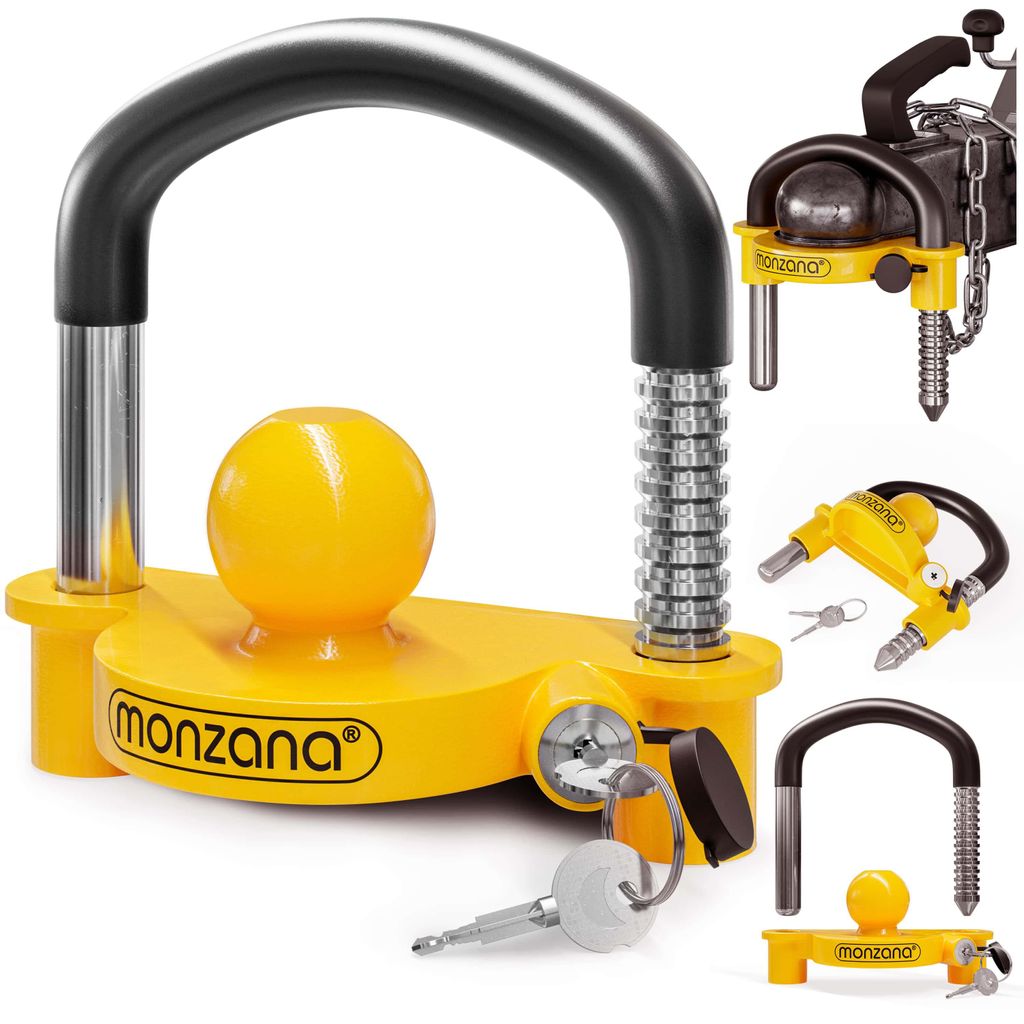 MONZANA® Antivol jaune verrou d’attelage de remorque Image du produit 