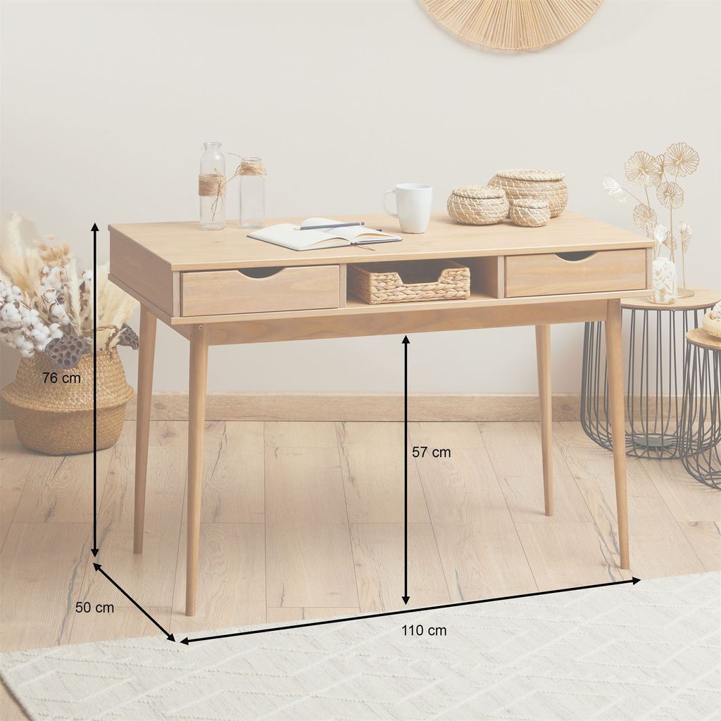 Schreibtisch STEFANO braun - Bürotisch mit 2 Schubladen und Produktbild 11