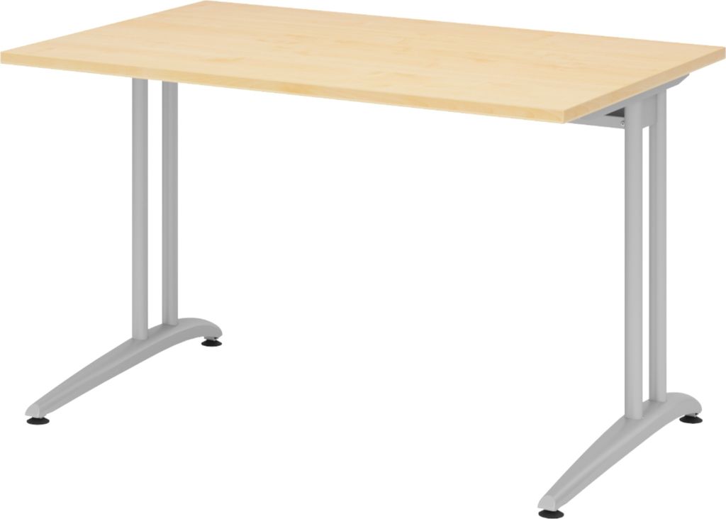 bümö Schreibtisch Serie-B - Nachbildung Ahorn, Größe: 120 x 80 cm