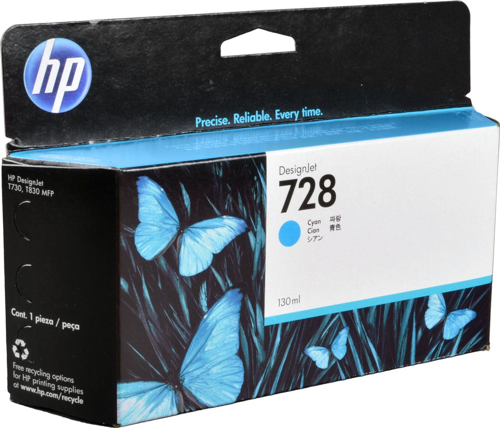 HP 728 - 130 ml - Cyaan - origineel - DesignJet - Productafbeelding 