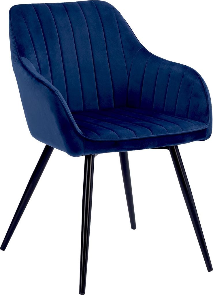 Samtstuhl BERTILLE blau