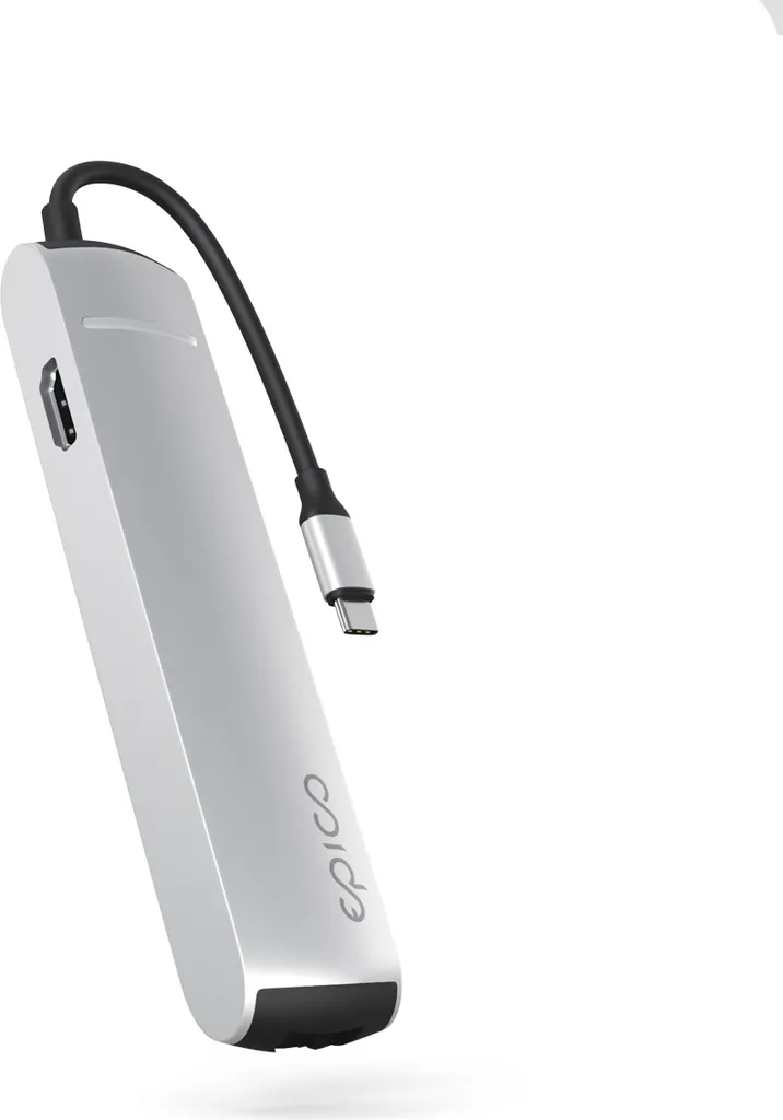 Hub Epico 6in1 Slim 8K USB-C Argento | La Tua Finestra sul Futuro