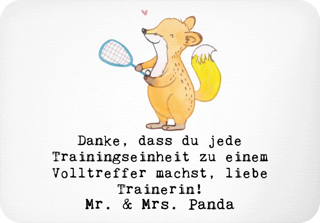 Mr. & Mrs. Panda magnet Squash Trainerin Danke - Weiß - Geschenk, Motivation, Pinnwandmagnet, haftmagnet, whiteboardmagnet, Kühlschrankmagnet, ze...