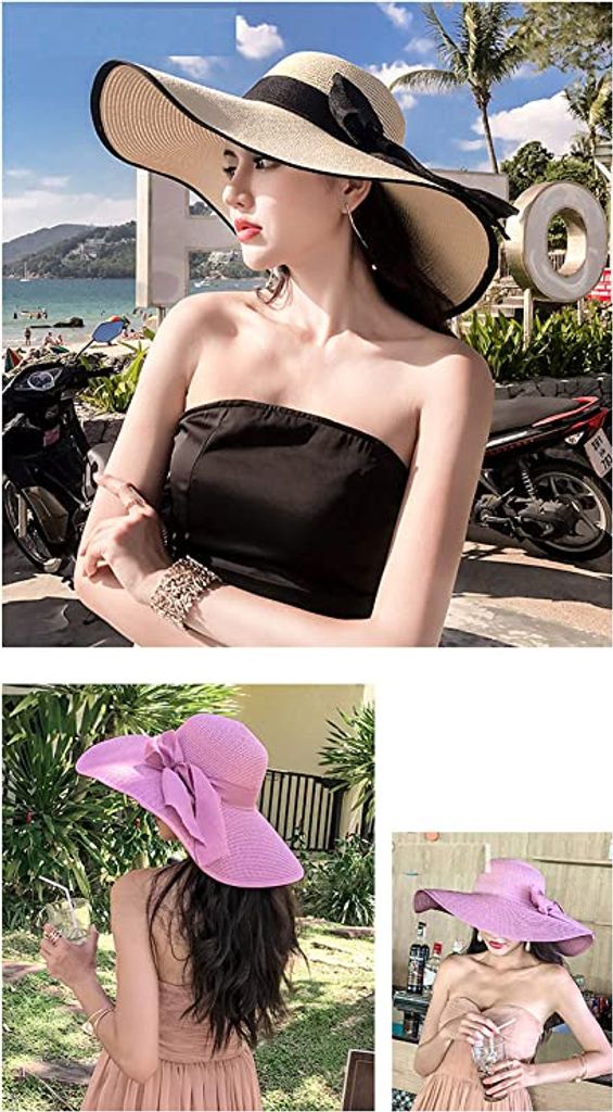 KUMSODE Damen Sonnenhut UPF 50+ - Faltbarer Strandhut Mit Breiter Krempe & UV Schutz